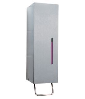 photo de Vertical Wall-Mounted Satin-Finish Stainless Steel Soap Dispenser