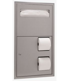 Recessed Seat-Cover Dispenser and Toilet Tissue Dispenser