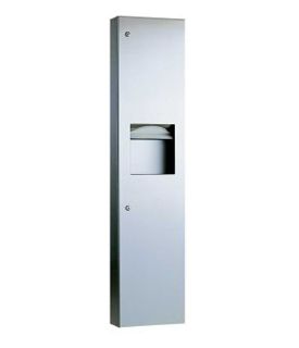 Semi-Recessed Paper Towel Dispenser/Waste Receptacle