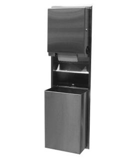 photo Recessed Convertible Paper Towel Dispenser / Waste Receptacle 18-gallon
