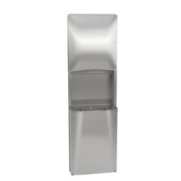 Semi-Recessed Paper Towel Dispenser and Waste Receptacle
