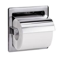 photo de Recessed Toilet Tissue Dispenser with Hood in Stainless Steel Polish-Finish (gypsum wall)