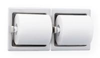 photo Recessed Double-Toilet Tissue Dispenser Satin-Finish (anti-theft spindle)