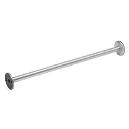 Heavy-duty shower curtain rod with concealed mounting.