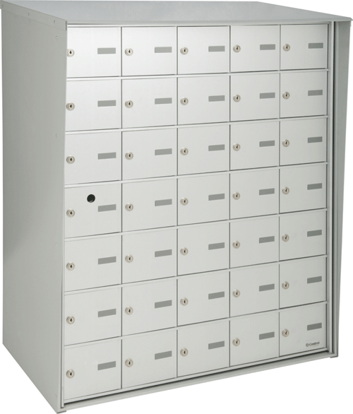 Front loading horizontal mailbox for outdoor use